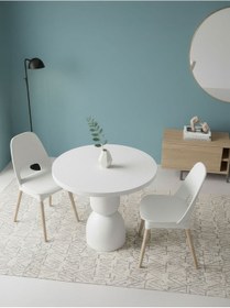 Resim Orbis Yuvarlak Ahşap Yemek Masası 100x100 Beyaz 
