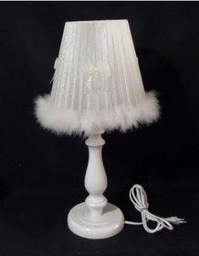 Resim TEKAY AYDINLATMA Krem Peluş Tüylü Çocuk Odası Yatak Odası Abajur 