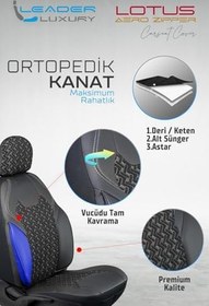 Resim BMW 4 Serisi 418i ile Uyumlu Lüx Deri Detaylı Oto Koltuk Kılıfı Ön Arka Takım Lotus SİYAH BEYAZ 