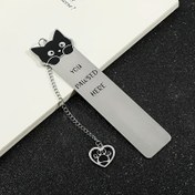 Resim 1 Adet Paslanmaz Çelik Kedi Kitap Ayracı, Sevimli Karikatür Kitty Tasarımı & "Burada Durdun" Kazınmış - Okuyucular İçin Dayanıklı Metal Kitap Aksesuarı, Kitap Severler Hediyesi, Beyaz, Okuma Arkadaşı, Eğlenceli Tarz, Sağlam Yapı, Okuma Aracı, Hediye Alıcılar İçin 