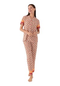 Resim Pierre Cardin Strawberry Kadın Kısa Kol Pijama Takımı Krem 