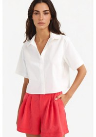 Resim Defacto Regular Fit Poplin Kısa Kollu Beyaz Gömlek F8580ax25smwt34 Beyaz 