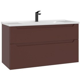 Resim Orka Messina 100 Cm Tuscan Kırmızı Banyo Dolabı Alt Modül Lavabo Kırmızı 