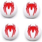 Resim Spider-man Desenli Xbox One S/one X/xbox E/xbox 360 Analog Koruyucu Silikon Pad Beyaz Logo 