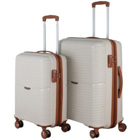 Resim V379 Aura Y.üretim Pp Valiz 55 Cm + 65 Cm Kemik/kahverengi Set S24sy1000098-set 11139 Kemik/kahverengi 