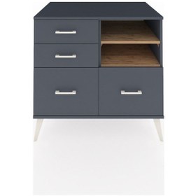 Resim Kronos Şifonyer 2 Raflı 4 Çekmeceli 88x59x80 Antrasit-çam/antrasit Çam/antrasit 
