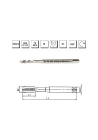 Resim Mte Makina Takım M8 Hss - E Dın 371/c Metrik Normal Vidalı Helis Kanallı Makina Kılavuzu - B00105790137 