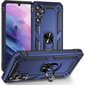 Resim Fibaks Samsung Galaxy A34 Kılıf Military Armor Yüzüklü Standlı Tank Koruma Zırh Silikon Vega Kapak 