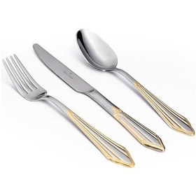 Resim Maxx Doria Prague G Decorated 6 Kişilik 42 Parça Çatal Kaşık Bıçak Takımı Pa1059 Gold 