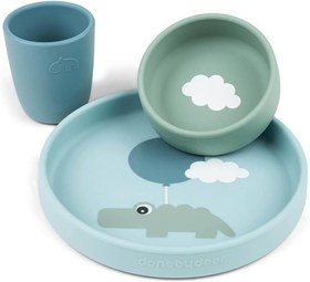 Resim Happy Clouds Silikon Yemek Takımı - Mavi 