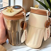 Resim 1 X 410Ml Yüksek Kaliteli Paslanmaz Çelik Seyahat Bardağı Sıcaklık Göstergeli - Vakumlu İzoleli Kahve Bardağı, Tüm Mevsimler İçin Uygun, Herhangi Bir Durum İçin İdeal Hediye 