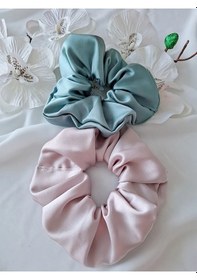 Resim 2'li Saten Lastikli Toka Ekru 