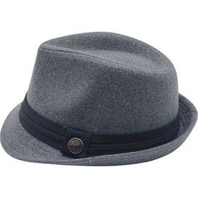 Resim Uniquetrenders Kadın Lüks Trilby Kaşe Fötr Şapka Füme 