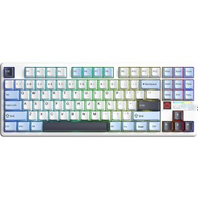 Resim Aula F87 Pro V2 Mekanik Rgb Tkl Star Vector Switch Kablosuz Makrolu Hot Swap Klavye Lacivert 
