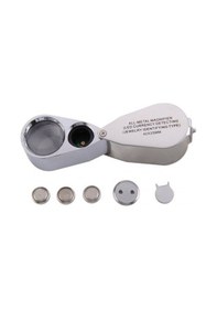 Resim Büro Ev Ofis Hediyesi İçin 40x25 Işıklı Metal Lup Büyüteç Özel Kutulu El Büyüteci 