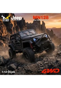 Resim Mn Model Mn128 1/12 Jeep Wrangler Rubicon 4wd Rc Model Crawler Offroad Truck Uzaktan Kumandalı Araba Rtr Siyah+dahili Işık Seti Mn-128 7600000036349 