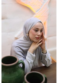 Resim Moda Kaşmir Neo Pamuk Şal Serisi Açık Gri 
