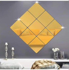 Resim Kare Pleksi Ayna 35x35cm 4 Adet - Gold Gold 