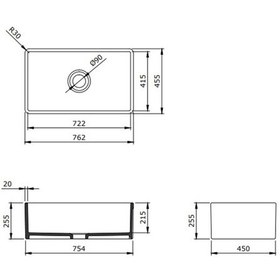 Resim Bocchi Lavello Mutfak Eviyesi 76 CM Mat Gri 1138-006-0120-03 
