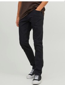 Resim Jack & Jones Glenn Model Erkek Dar Kesim Kot Pantolon 12246949 Siyah 