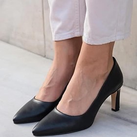 Resim Mio Gusto Beliz Hakiki Deri Siyah Stiletto 