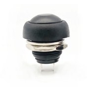 Resim ROBİZ 12mm Pbs-33b 2 Pin Push Buton Siyah On Off 1a 250v Mini Yuvarlak Su Geçirmez Anahtar Momentary 