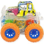 Resim Sürtmeli Işıklı Off-road Aracı - 7310 - Turuncu Çok Renkli 