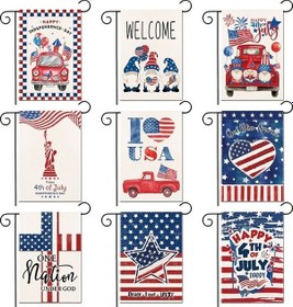 Resim Tongxida Bağımsızlık Günü Bahçe Bayrağı, Kaliteli Ketencik, Amerika Motifli 5 Numara, Dış Mekan Dekoru, Hava Dayanıklı Patrio 