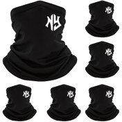 Resim 1 adet NY Harf Baskılı Spor Maskesi Erkekler ve Kadınlar için - Ayarlanabilir Kulak Askılı, Spor Tasarımı ile Nefes Alabilen Siyah Polyester Yaz Maskesi, Koşu, Spor Salonu ve Açık Hava Aktiviteleri için 