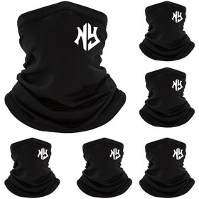 Resim 1 adet NY Harf Baskılı Spor Maskesi Erkekler ve Kadınlar için - Ayarlanabilir Kulak Askılı, Spor Tasarımı ile Nefes Alabilen Siyah Polyester Yaz Maskesi, Koşu, Spor Salonu ve Açık Hava Aktiviteleri için 