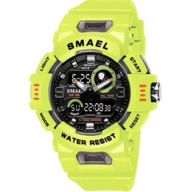 Resim Hanyang Yeşil Smael Spor Dijital Saatler Erkekler Moda Elektronik Kronograf Kuvars Su Geçirmez Kol Saati Otomatik Tarih Hafta Alarmı 8063 Kırmızı (Yurt Dışından) 