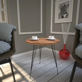Resim Pasific Home Sandalf Yan Sehpa, Metal Ayaklı, Yeni Ceviz 