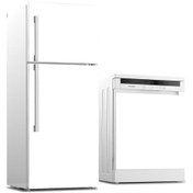 Resim Buzdolabı Ve Bulaşık Makinası Beyaz Eşya Sticker Kaplama Beyaz Renk 