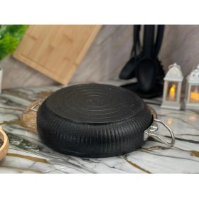 Resim Protef Istiridye 26 Cm Basık Güveç Tenceresi Granit Gümüş Kulp 