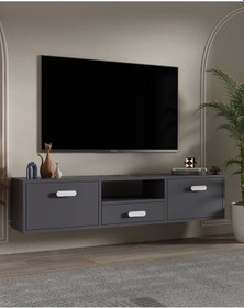 Resim 1328dropct-32 Duvara Montaj Tv Sehpası Antrasit-beyaz Antrasit-beyaz 