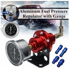 Resim Honmex Araba Modifikasyonu İçin Evrensel Ayarlanabilir Yakıt Basıncı Regülatörü - Göstergeli Tesisat Seti Kırmızı 