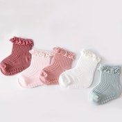 Resim Bahar/Yaz Kızlar İçin 5'li Paket Dantel Çorap, Kaymaz Nokta Tutuşlu Zemin Terlikleri, Kaymaz Ayakkabı,Sevimli Kız Çocuk Çorapları,Elde Yıkanabilir,Hafif Çoraplar,Yazlık Çorap Paketi,Kız Çocuk Çorapları 