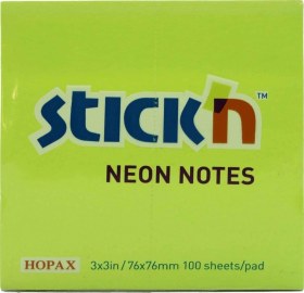 Resim Stıck'n Yapışkanlı Not Kağıdı 76 76 Mm 100 Yaprak Yeşil 
