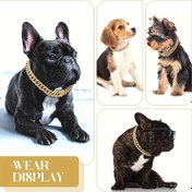 Resim 1 adet Kübik Zirkonya ile Şık Köpek Zinciri Kolye - Küçük ve Orta Irklar için Metalik Altın Zincirli Yaka, Evcil Hayvan Aksesuarları | Moda Köpek Yaka | Dayanıklı Köpek Yaka, Köpek Aksesuarları 