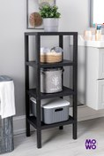 Resim Mowo Home Shelf 4 Katlı Düzenleyici Raf Ünitesi Siyah, Kitaplık, Banyo, Mutfak Rafı. Ayakkabılık, Organizer 