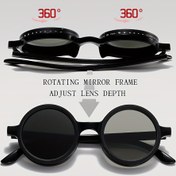Resim 360° Dönebilen Ayna Çerçevesi ve Ayarlanabilir Lens Derinliği ile Kadınlar için Vintage Esintili Yuvarlak Gözlükler - Mikrofiber Bez & Kılıf, Metal Menteşeler Dahil, Günlük Kullanım İçin Reçetesiz Moda Aksesuarları 