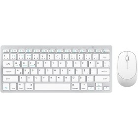 Resim MATECHNO Kablosuz Bluetooth Bağlantılı Taşınabilir Pilli Tablet iPad PC Tablet Bilgisayar Klavye Mouse Set 