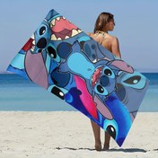 Resim 1 adet Disney Sevimli Stitch Karakter Plaj Havlusu - Yumuşak ve Emici, Hafif, Güneş Koruma için Mükemmel, Yaz Aktiviteleri İçin Vazgeçilmez, Banyo Kullanımı Uygun, Makinede Yıkanabilir, Arkadaşlar İçin En İyi Hediye, Plaj Battaniyesi 