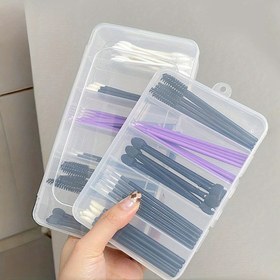 Resim 1 Adet Şeffaf PP Plastik Saç Tokası & Takı Organizatörü Saklama Kutusu, Çok Bölmeli, Taşınabilir Seyahat Makyaj Çantası için Saç Tokaları, Taraklar, Fırçalar, Dolaşmaz Aksesuar Kılıfı, Saç Aksesuarları Depolama, Dayanıklı Tasarım 