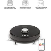 Resim HOMEND Alex Laser Pro 1283h Moplu Ve Haritalamalı Akıllı Robot Süpürge Siyah 