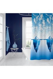 Resim Zethome Banyo Duş Perdesi 5322 120x200 Perde Borusu Askı Aparatı 90x130 Hediyeli 