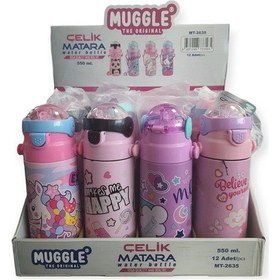 Resim Muggle 550ml Çelik Matara Mt-2635 12'li Stand Çok Renkli 