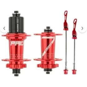 Resim Bike Sky Hassn's Pro 7 32H Kırmızı Ön-Arka Jant Göbek Takımı, Göbek Seti 