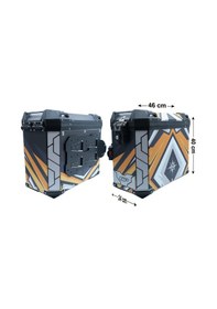 Resim Gp Kompozit Dsn07 Universal 40 Lt X 2 Desenli Alüminyum Motosiklet Yan Çanta Seti Diğer 