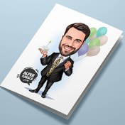 Resim Doğum Günü Erkeği Karikatürlü Tebrik Kartı 